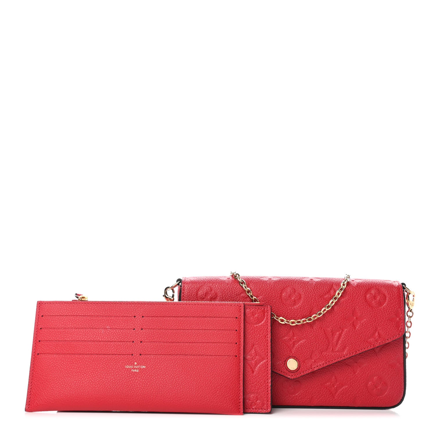 Louis Vuitton Empreinte Pochette Felicie Chain Wallet Scarlet 1 of 5