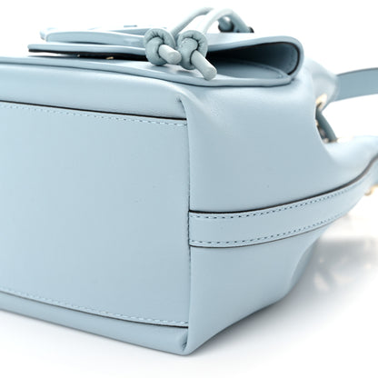 Valentino Garavani Calfskin Vlogo Small Loco Drawstring Bucket Bag Light Blue 9 of 9