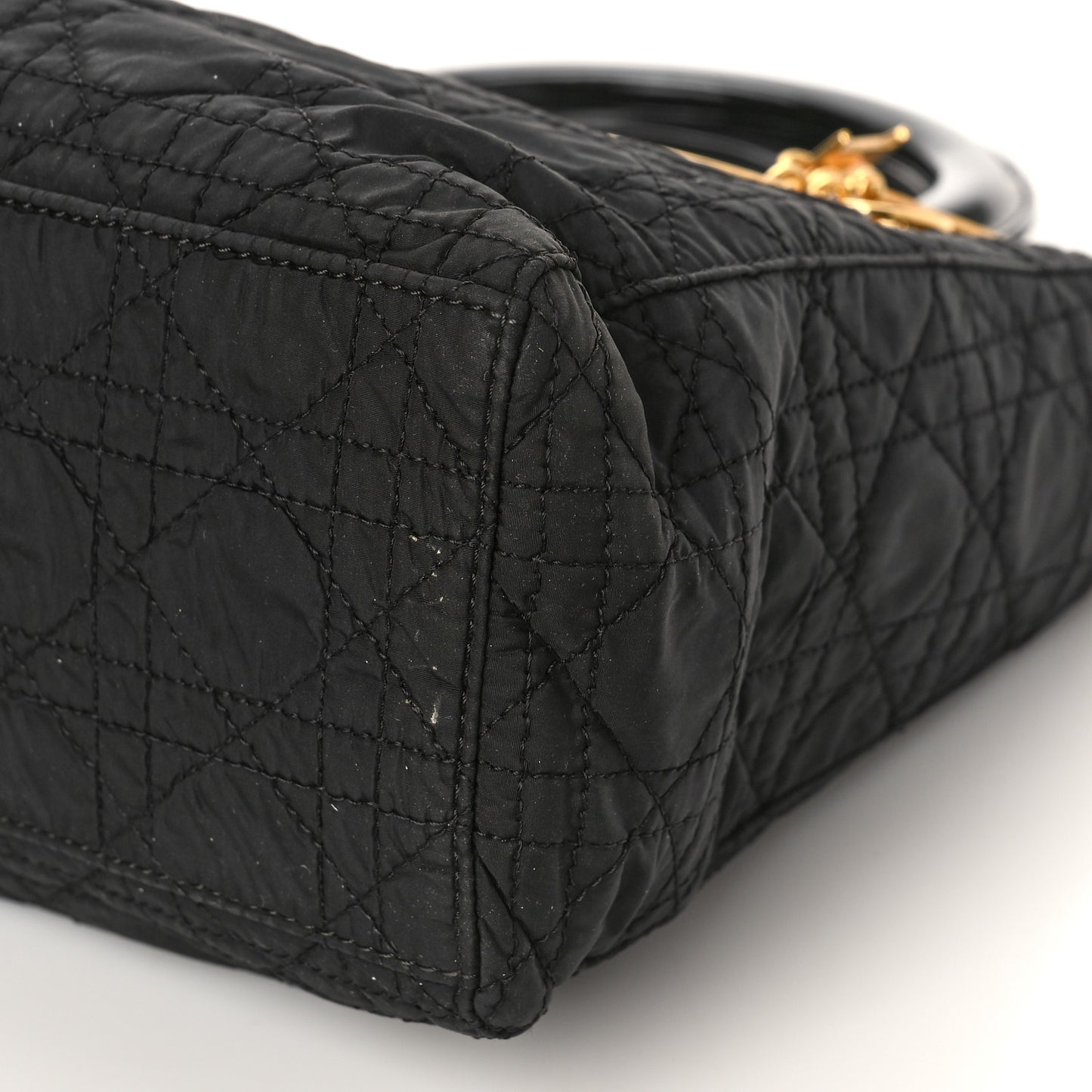 Nylon Cannage Medium Lady Dior Black