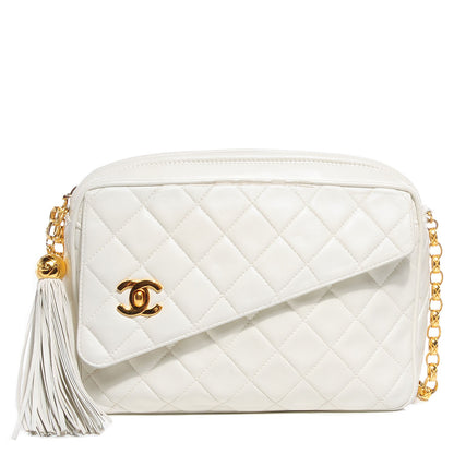 Chanel Lambskin Quilted Tassel Camera Case White 1 of 8
