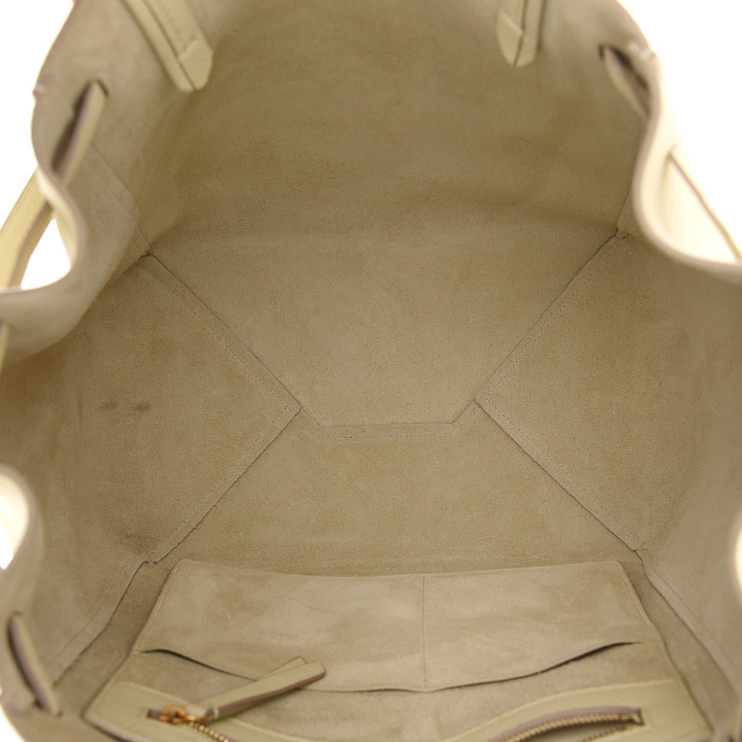 Celine Soft Grained Calfskin Small Belt Cabas Phantom Vanilla 5 of 14