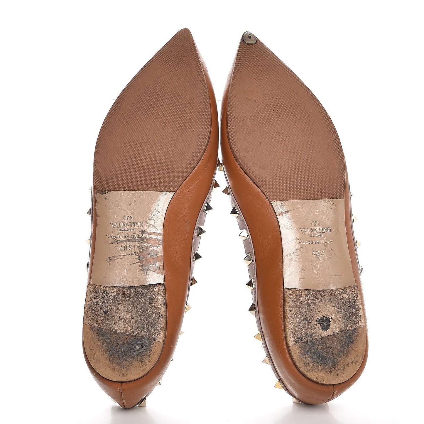 Nappa Rockstud Ballerina Flats 40.5 Light Cuir Poudre