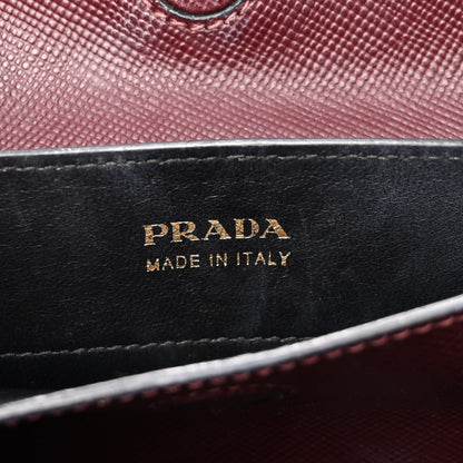 Prada Saffiano Cuir Medium Double Bag Granato Marmo 7 of 10