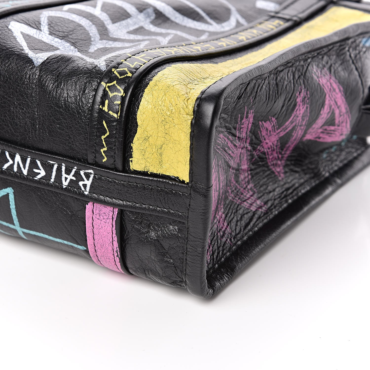 Balenciaga Agneau Arena Graffiti All Over XS Bazar Shopper Tote Black Multicolor 9 of 10
