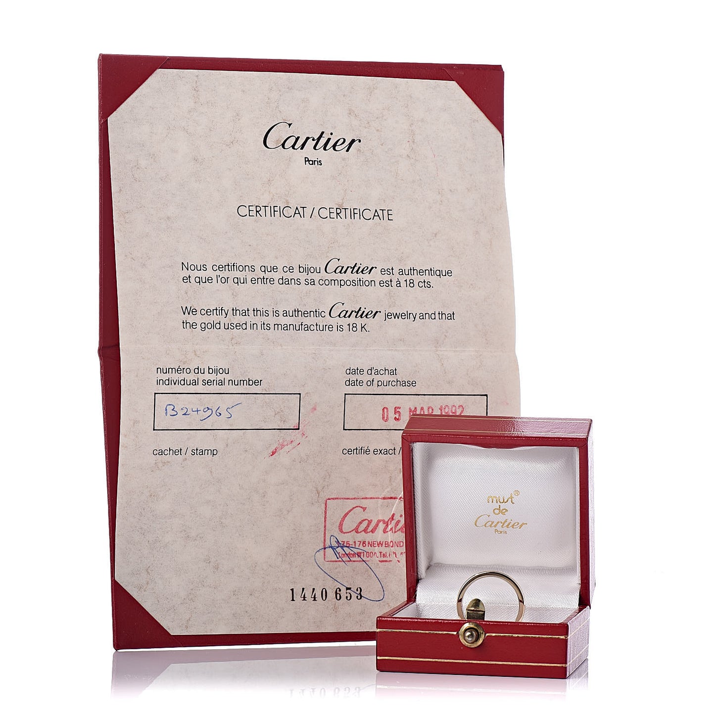 18K Pink White Yellow Gold 3.5mm Vendome Louis Cartier Wedding Band Ring 48 4.5