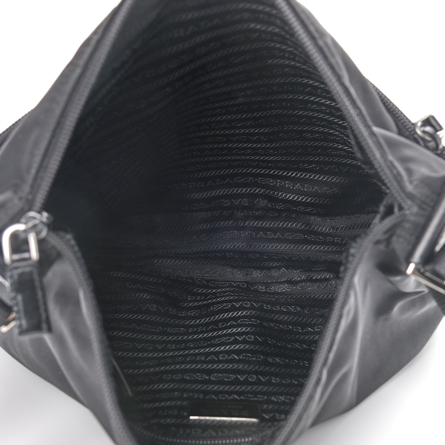 Prada Nylon Vela Flat Messenger Bag Black 5 of 11