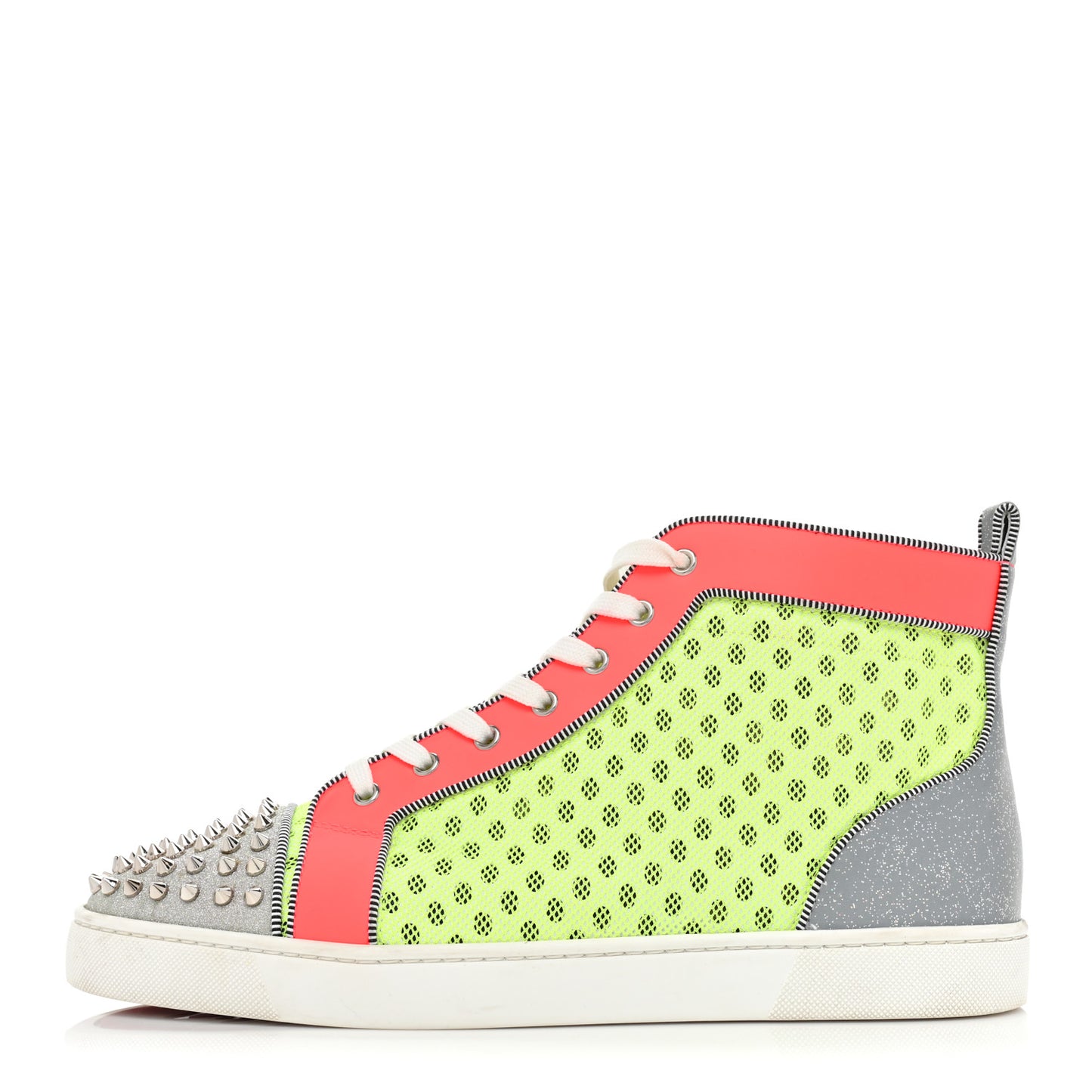 Mens Louis Spikes Orlato Flat Glit Sneakers 46 Sun Fluo