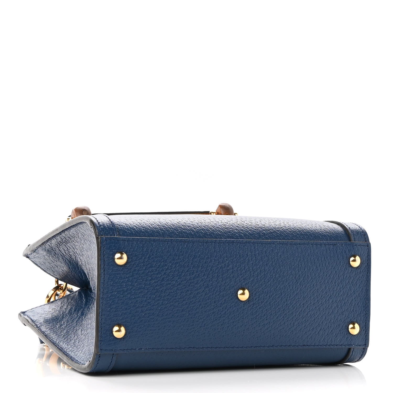 Gucci Textured Dollar Calfskin Web Mini Diana Tote Bag Royal Crop 4 of 8