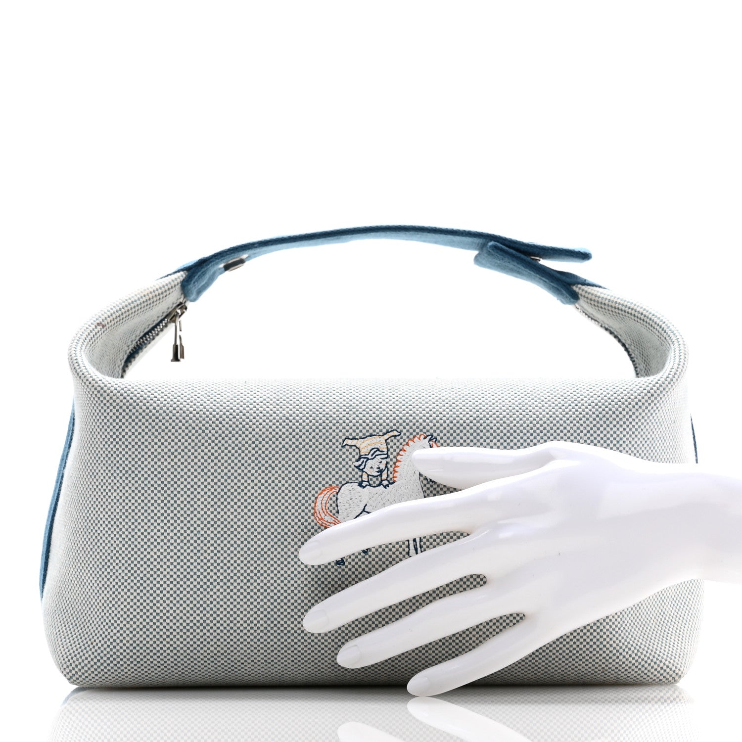 Hermes Canvas Large Bride-A-Brac Cabriole Case Bleu Nattier 2 of 8
