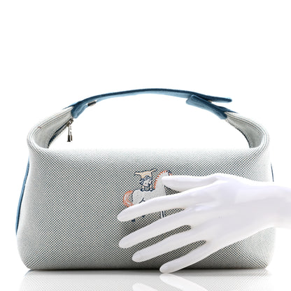 Hermes Canvas Large Bride-A-Brac Cabriole Case Bleu Nattier 2 of 8