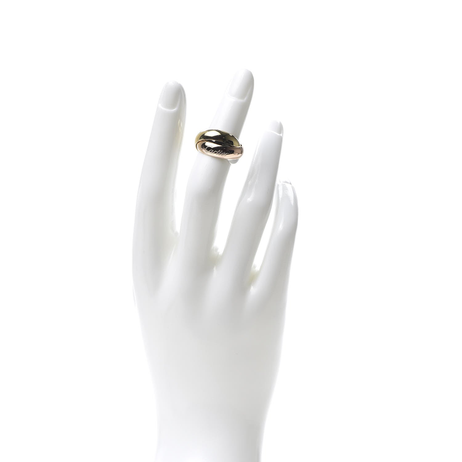 Cartier 18K Pink Yellow White Gold Large Trinity Ring 44 3 2 of 6