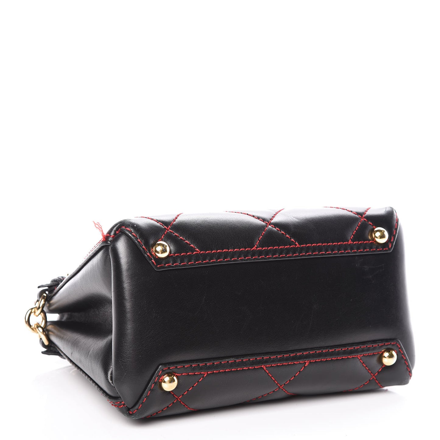 Lambskin Quilted Baby Banner Tote Black