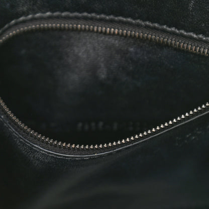 Balenciaga Shiny Calfskin Monochrome Crocodile Embossed Small Hourglass Top Handle Bag Black 8 of 11