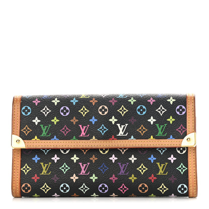 Louis Vuitton Monogram Multicolor Porte Tresor International Wallet Black 1 of 7