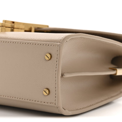 Saint Laurent Grain de Poudre Mini Classic Monogram Cassandra Top Handle Beige 10 of 11