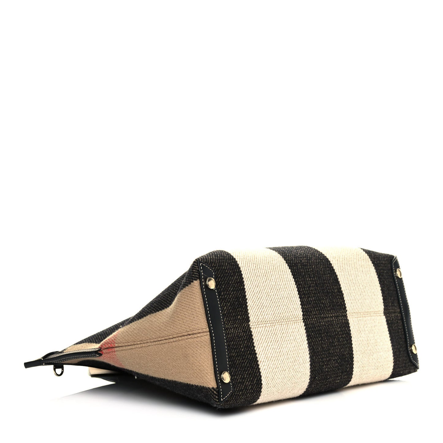 Calfskin Wool Cashmere Vintage Check Medium Society Tote Archive Beige