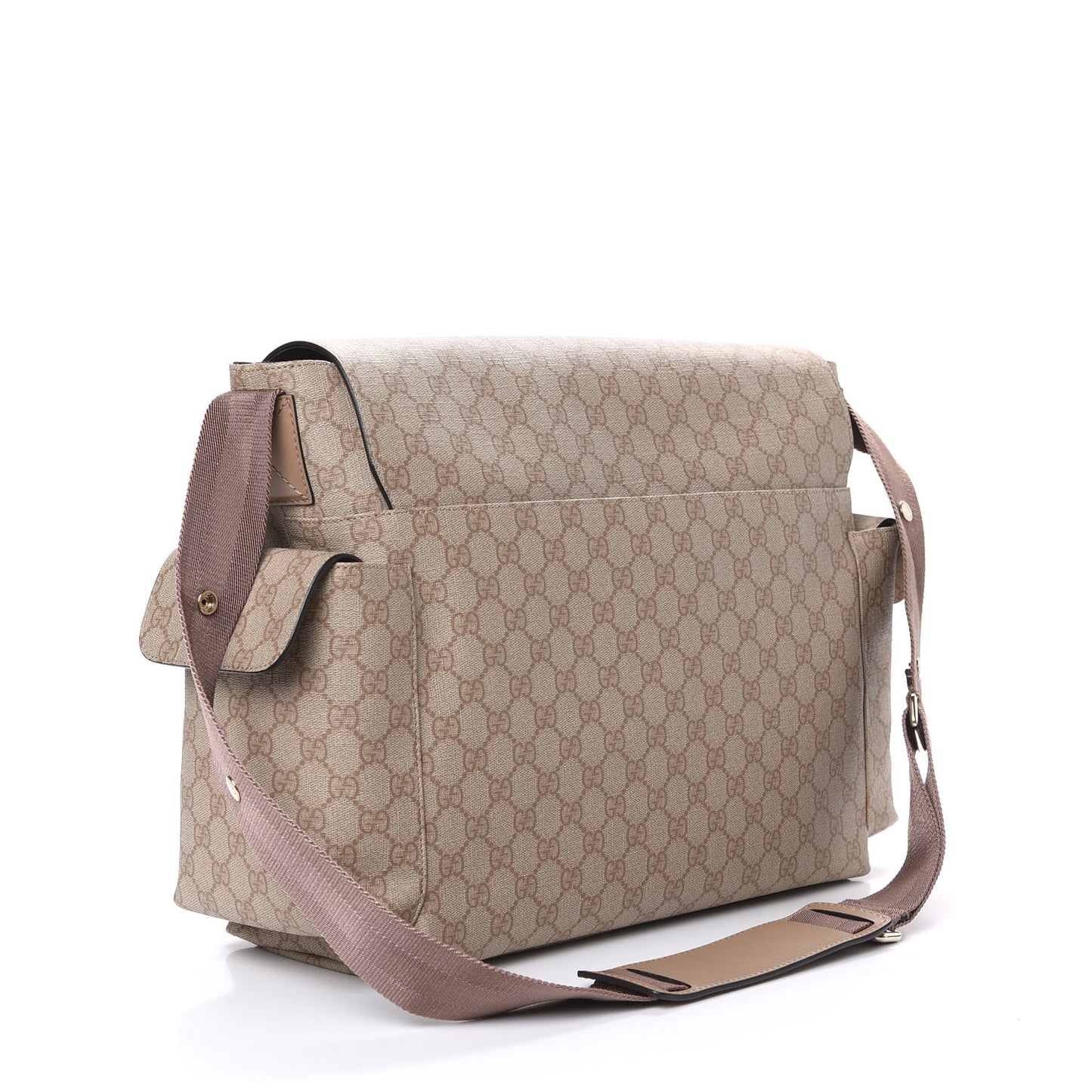 GG Supreme Monogram Messenger Diaper Bag Beige