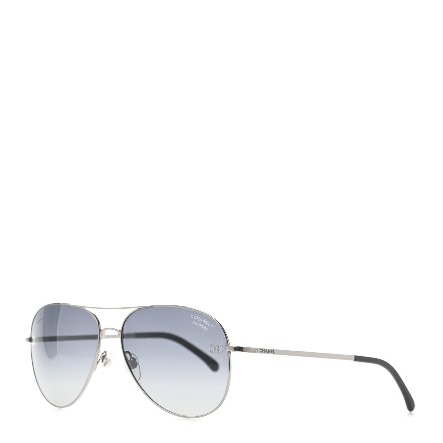 Metal Polarized CC Aviator Sunglasses 4189-T-Q Silver