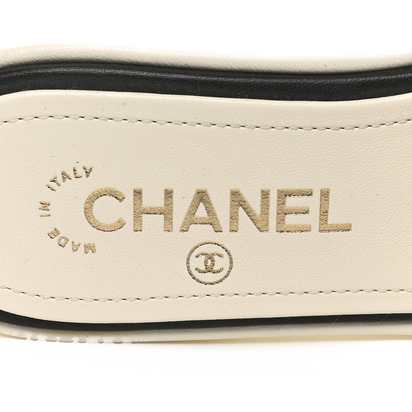 Lambskin Embroidered Logo Mules 36 Ivory Black