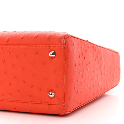 Christian Dior Ostrich Large Lady Dior Orange 10 of 11