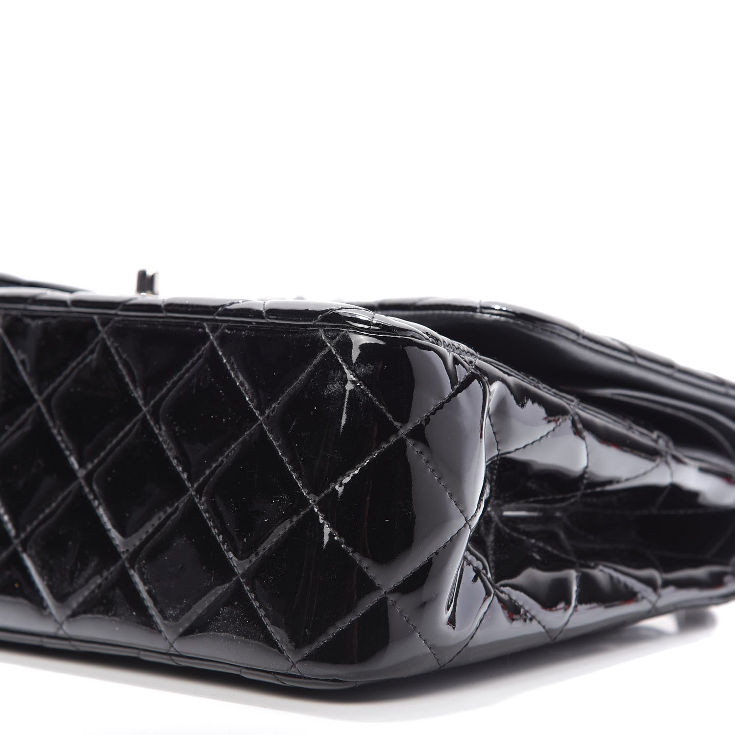 Chanel Patent Quilted Jumbo Double Flap Black 7 of 10