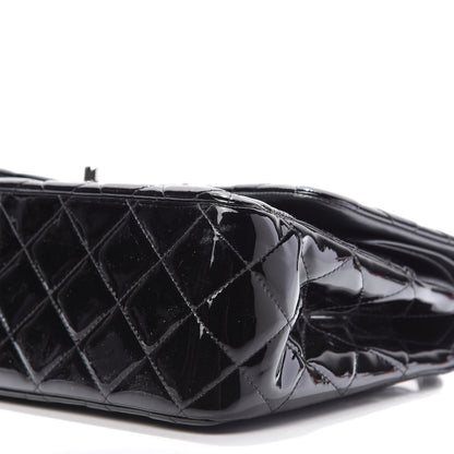 Chanel Patent Quilted Jumbo Double Flap Black 7 of 10