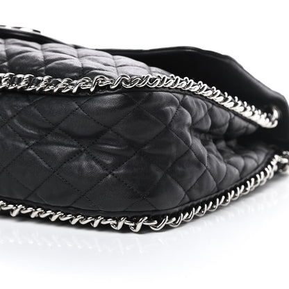 Chanel Washed Lambskin Quilted Maxi Chain Around Flap Black 10 of 11