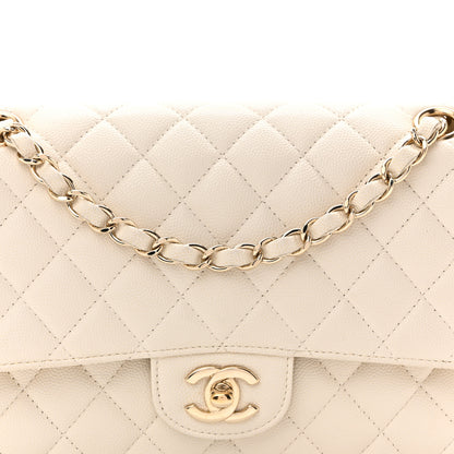 Chanel Caviar Quilted Medium Double Flap White 8 of 12