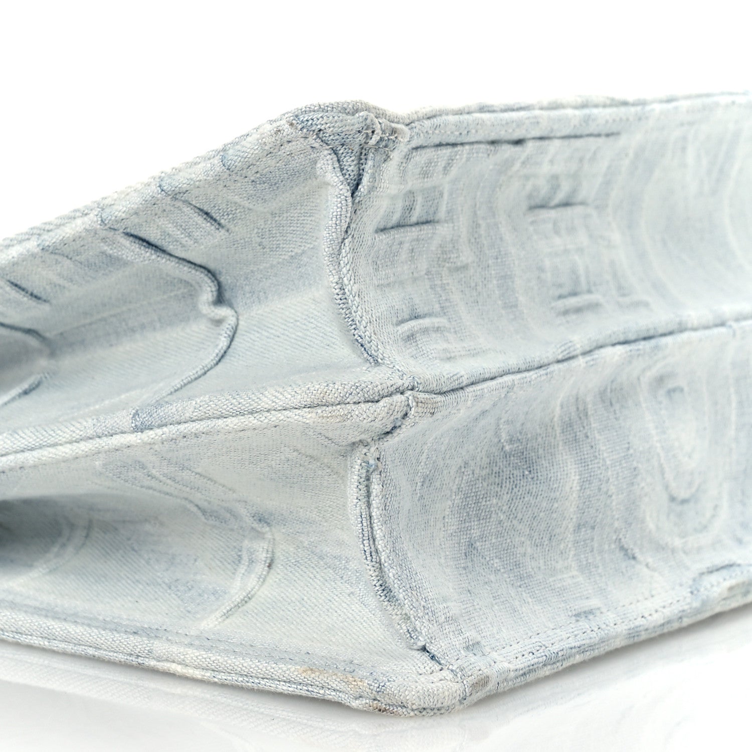 Fendi X MARC JACOBS Bleached Denim Small Peekaboo I SEE U Satchel Off White 10 of 15