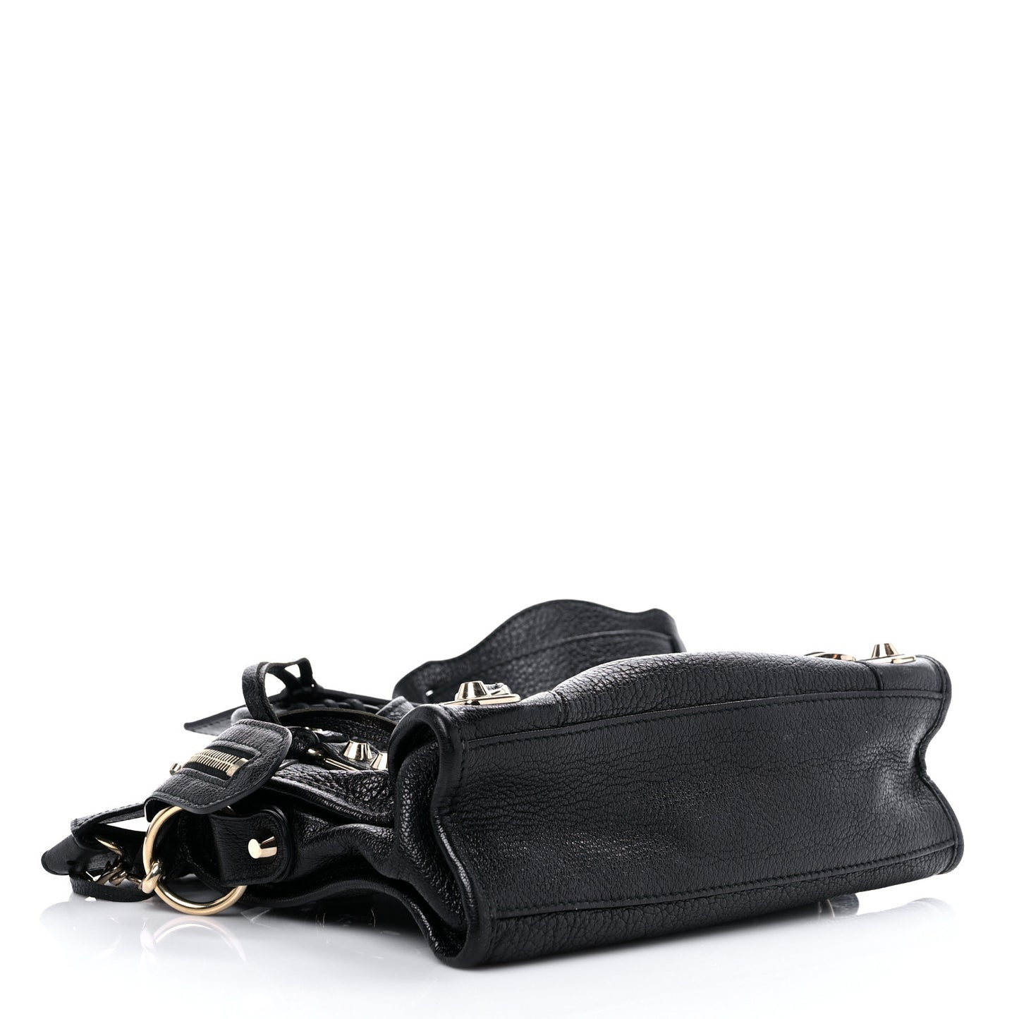 Chevre Gold Metallic Edge Hardware Mini City Black