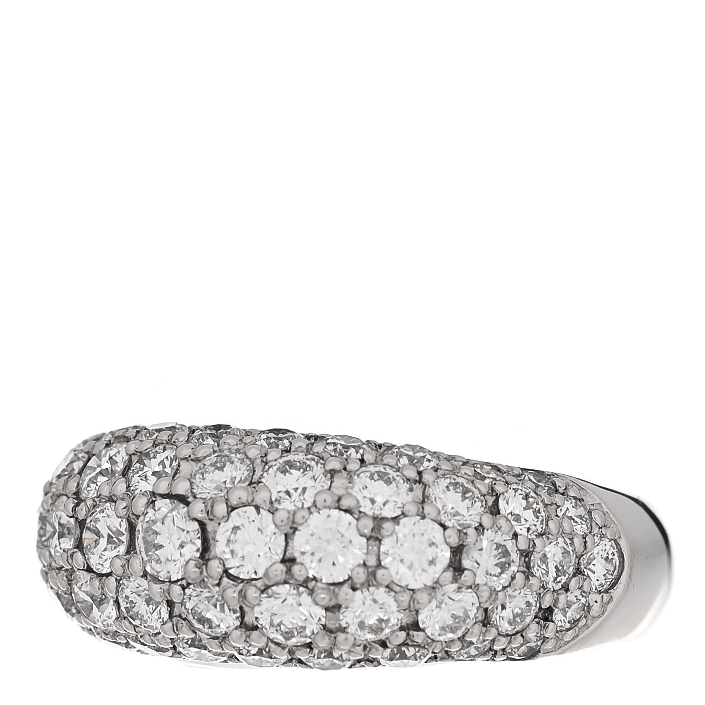 Platinum Diamond 2.01ctw Five Row Half Eternity Dome Band Ring  51 5.75
