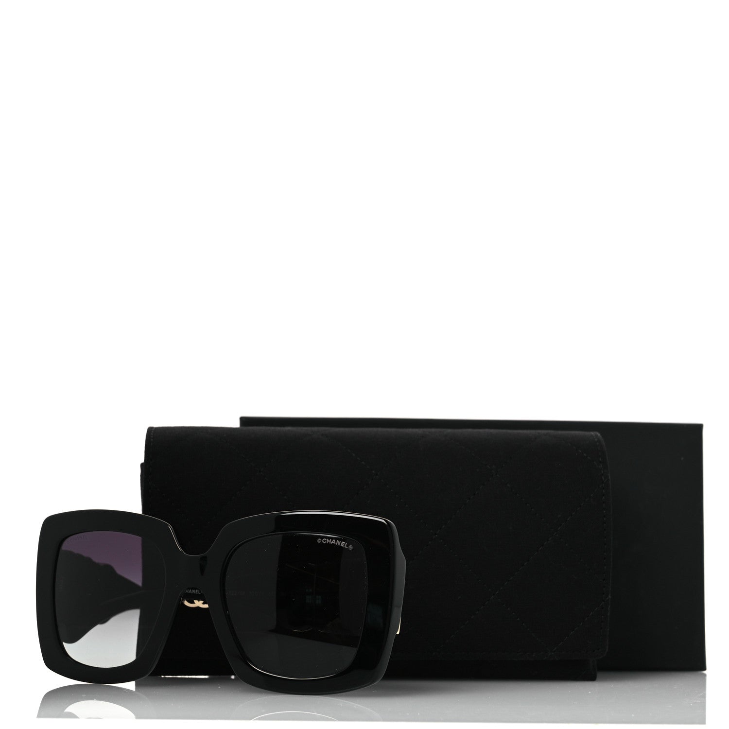 Chanel Acetate Calfskin Square Sunglasses 5474-Q-A Black 9 of 9
