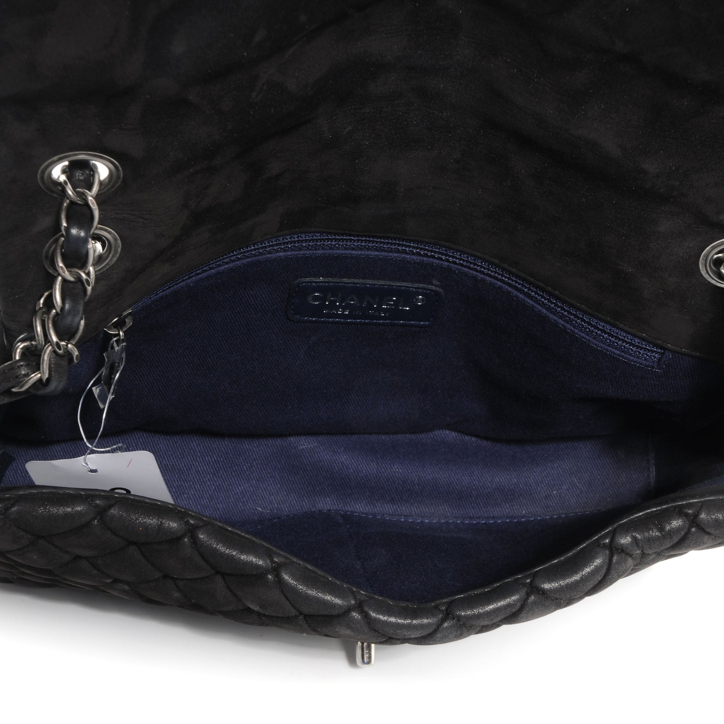 Iridescent Calfskin New Bubble Large Flap Dark Grey