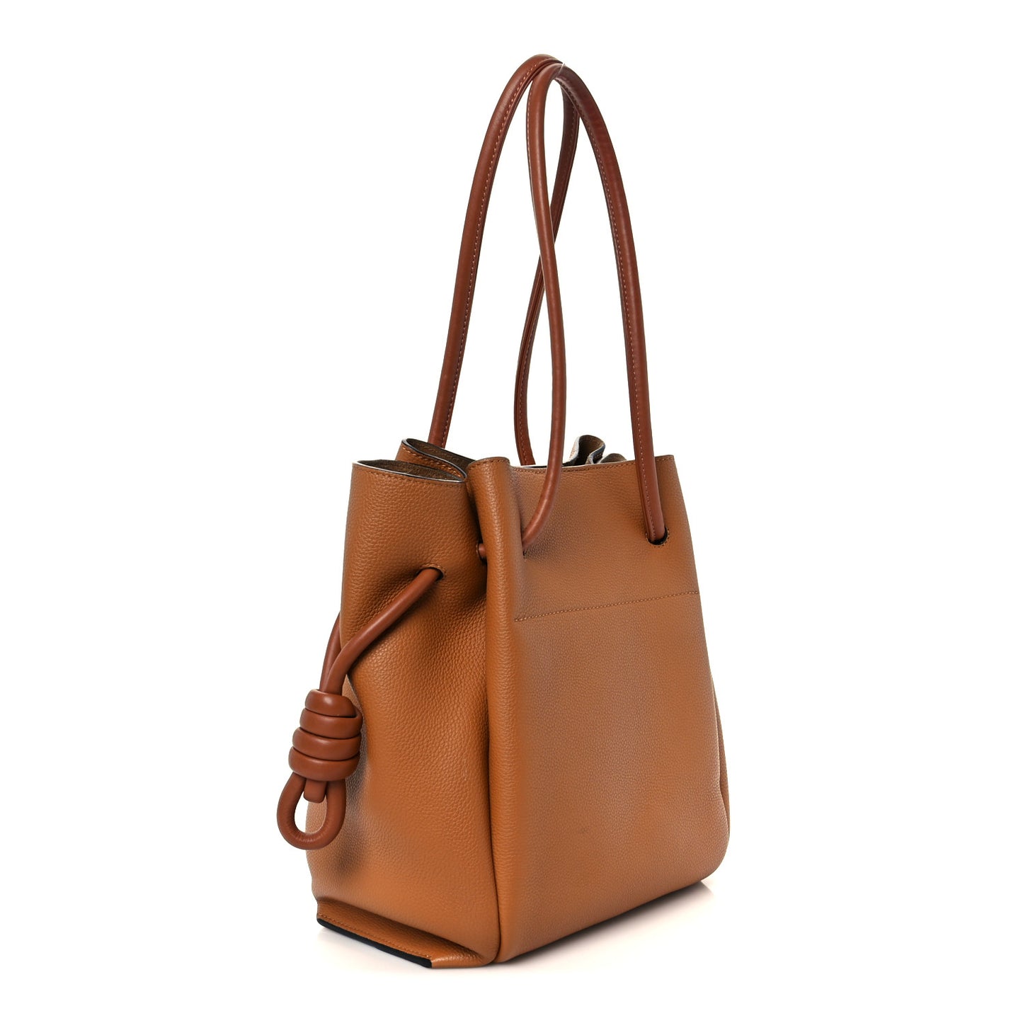 Calfskin Small Flamenco Knot Bag Caramel