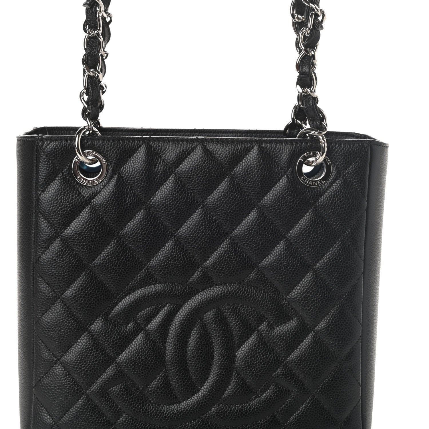 Chanel Caviar Quilted Petit Shopping Tote PST Black 5 of 10