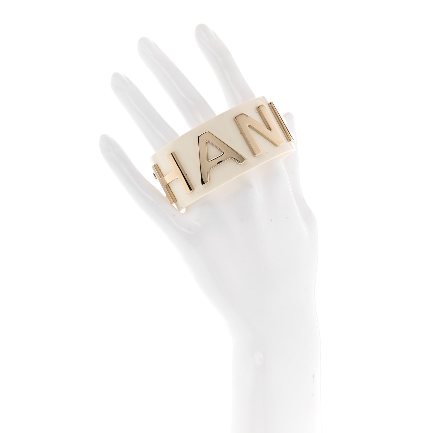 Resin Metal Cuff White