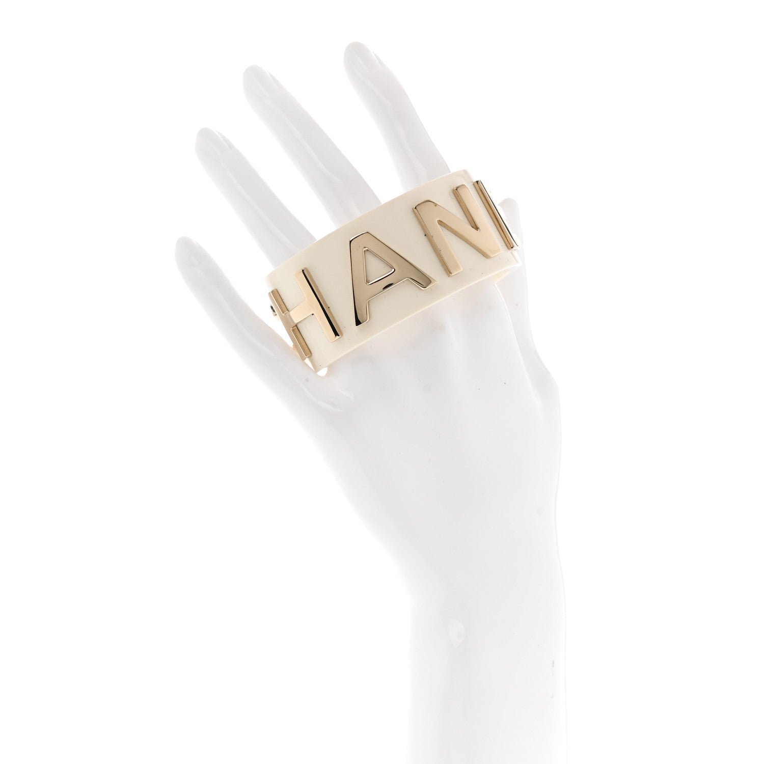 Chanel Resin Metal Cuff White 2 of 6