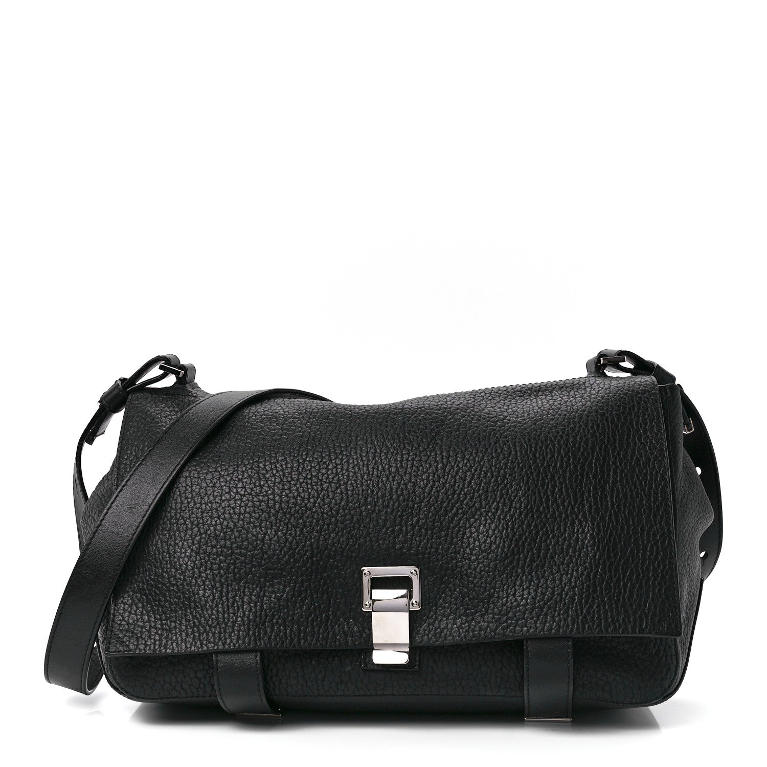 Proenza Schouler Pebbled Calfskin Double Sided PS Courier Bag Black 1 of 12