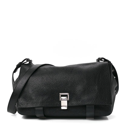 Proenza Schouler Pebbled Calfskin Double Sided PS Courier Bag Black 1 of 12