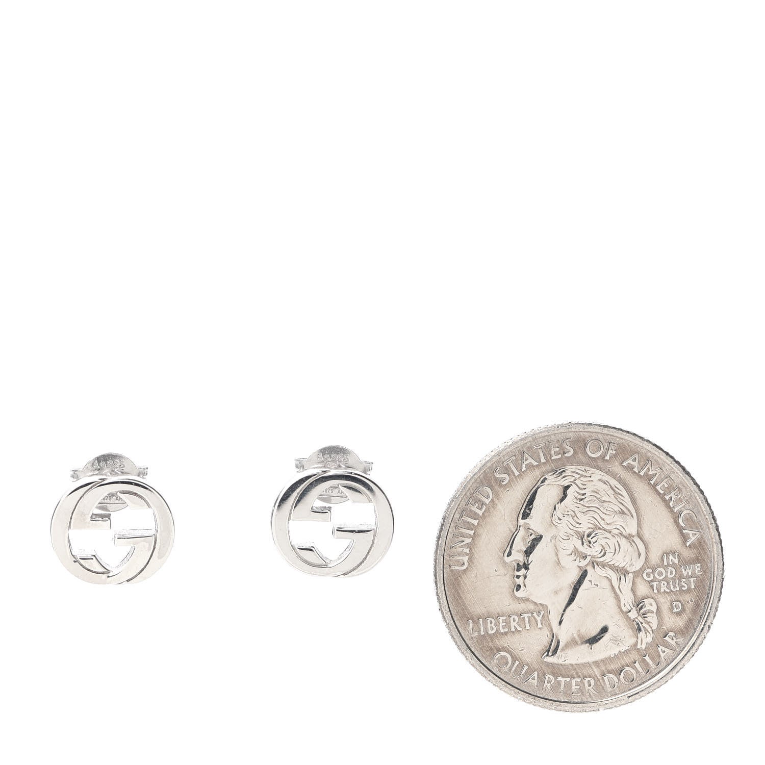 Gucci Sterling Silver Interlocking GG Stud Earrings 2 of 5