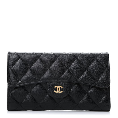 Chanel Caviar Quilted Large Flap Wallet Black 1 of 10