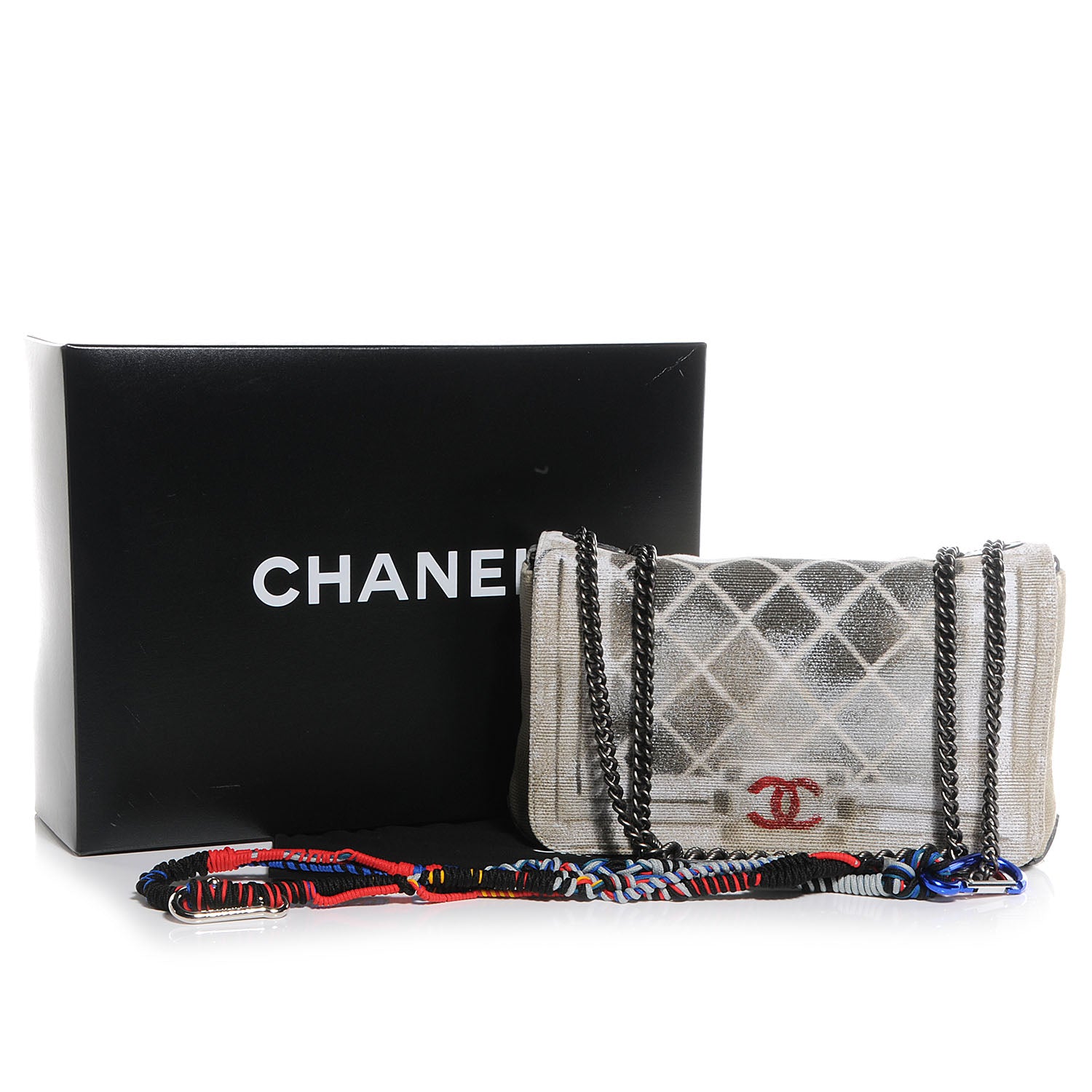Chanel Canvas Tromp L’Oeil Graffiti Oh My Boy Flap Beige 9 of 9