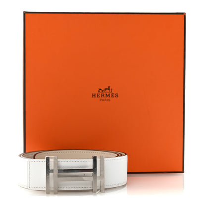 Hermes Swift Epsom 32mm Au Carre H Belt 90 36 Craie White 7 of 7