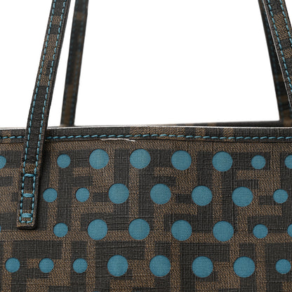 Fendi Zucca Spalmati Perforated Medium Roll Tote Tobacco Pavone 11 of 16