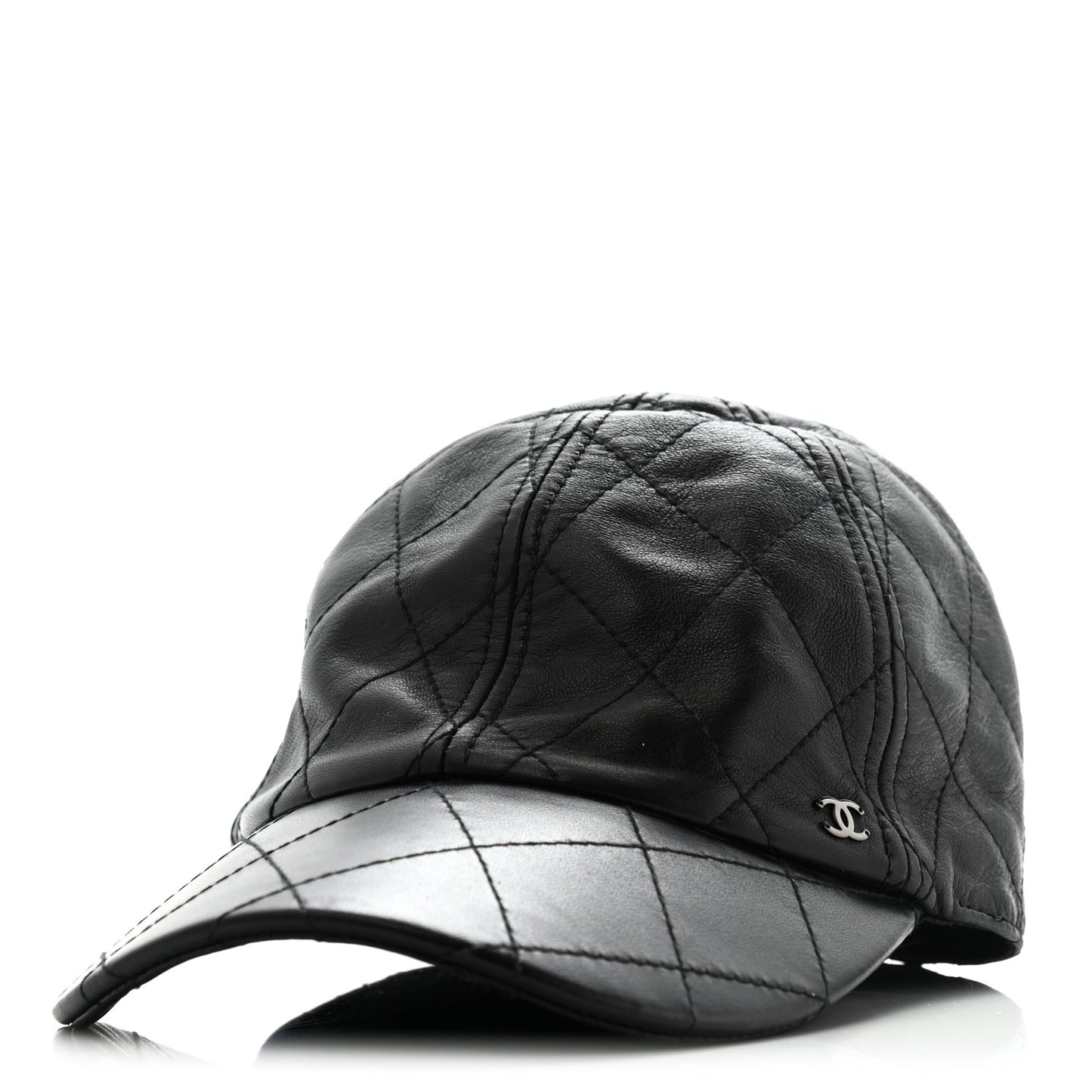 Lambskin Quilted CC Cap Hat S Black