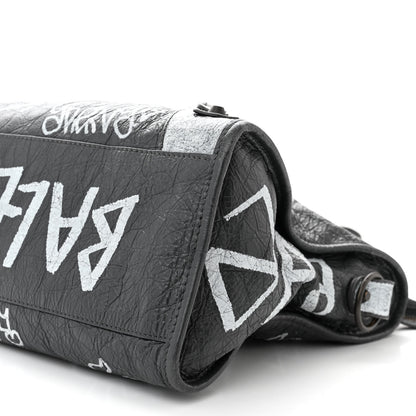 Balenciaga Agneau Arena Graffiti All Over Classic Hardware City Gris Fossile White 10 of 12