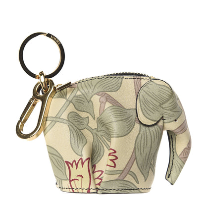Loewe Calfskin Floral Print Elephant Coin Purse Bag Charm Key Holder 1 of 4