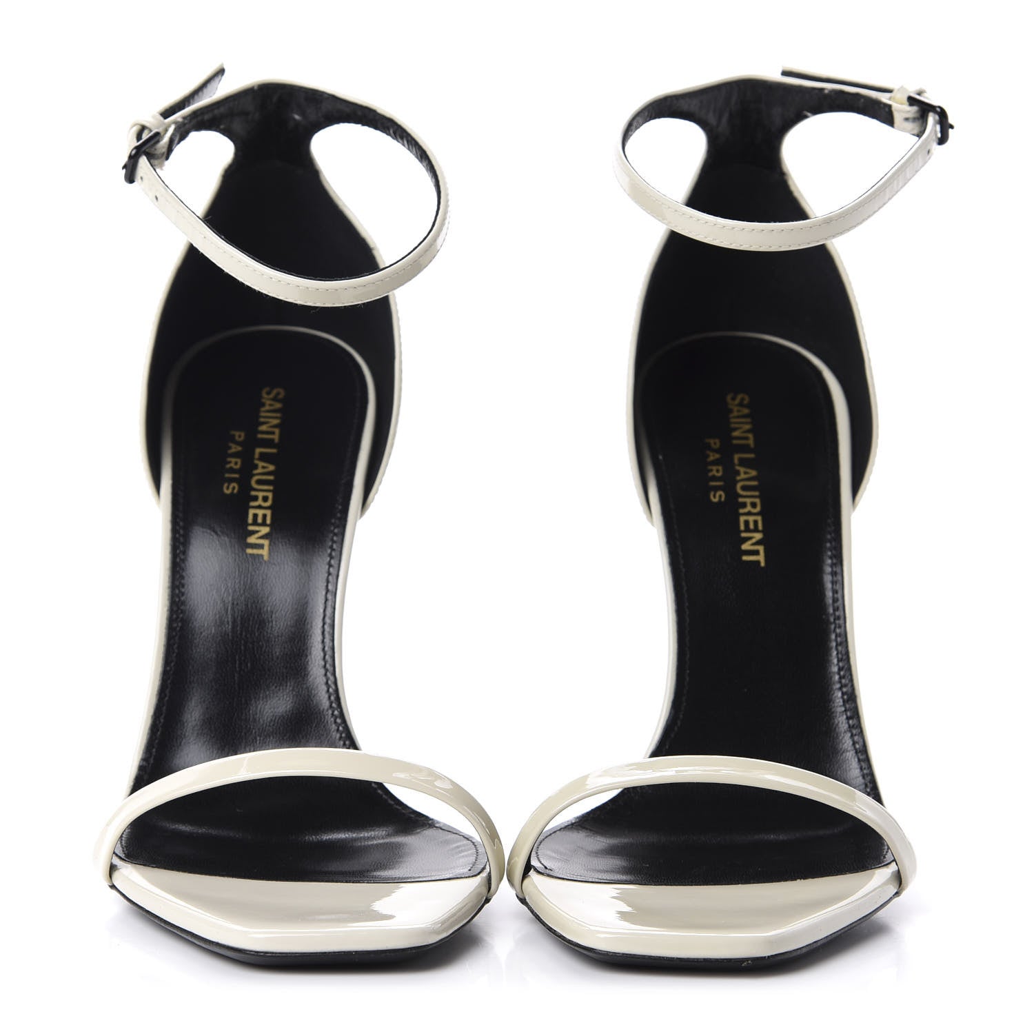 Saint Laurent Patent Calfskin Opyum Sandals 36 Neutro 2 of 10