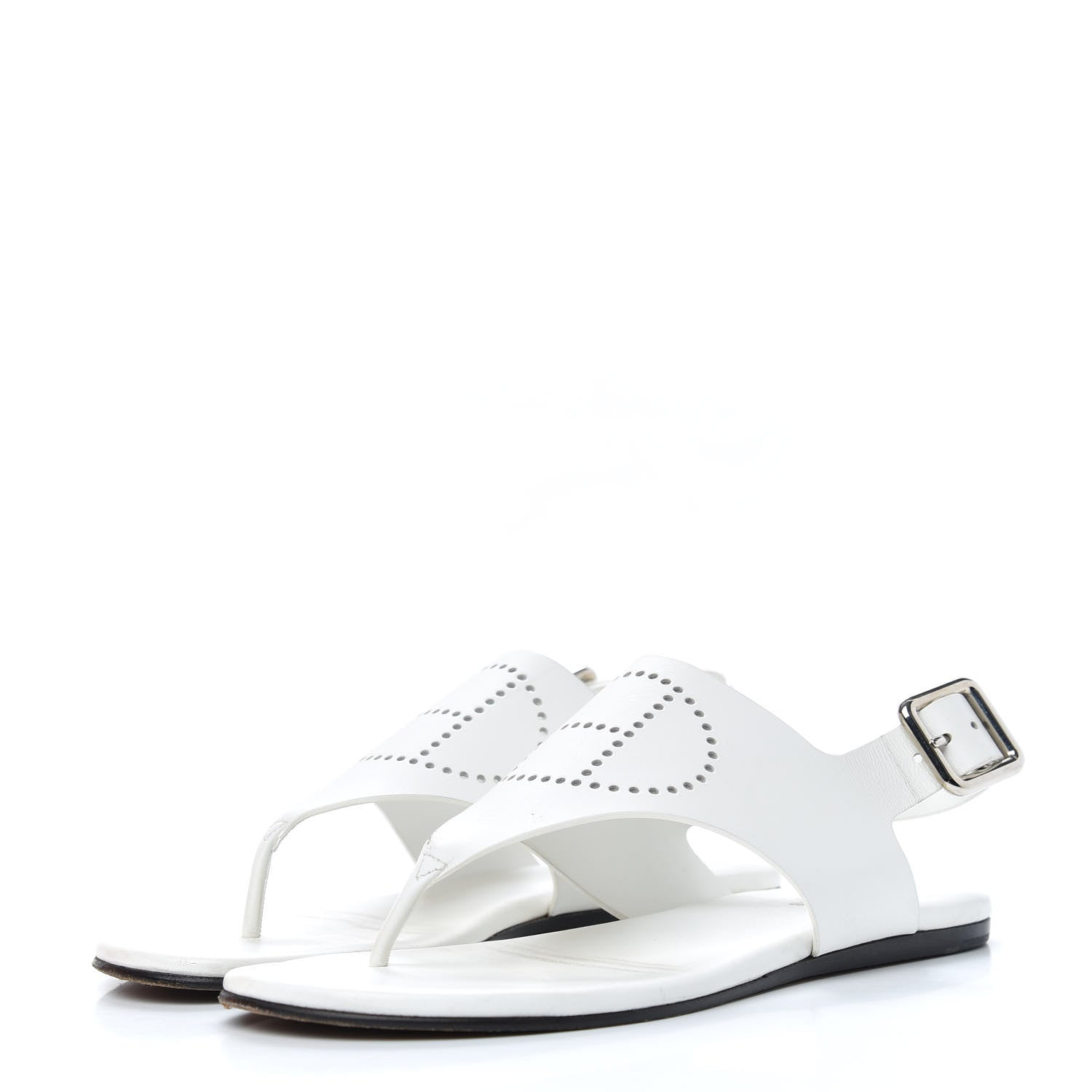 Hermes Calfskin Kola Sandals 35.5 White 3 of 11