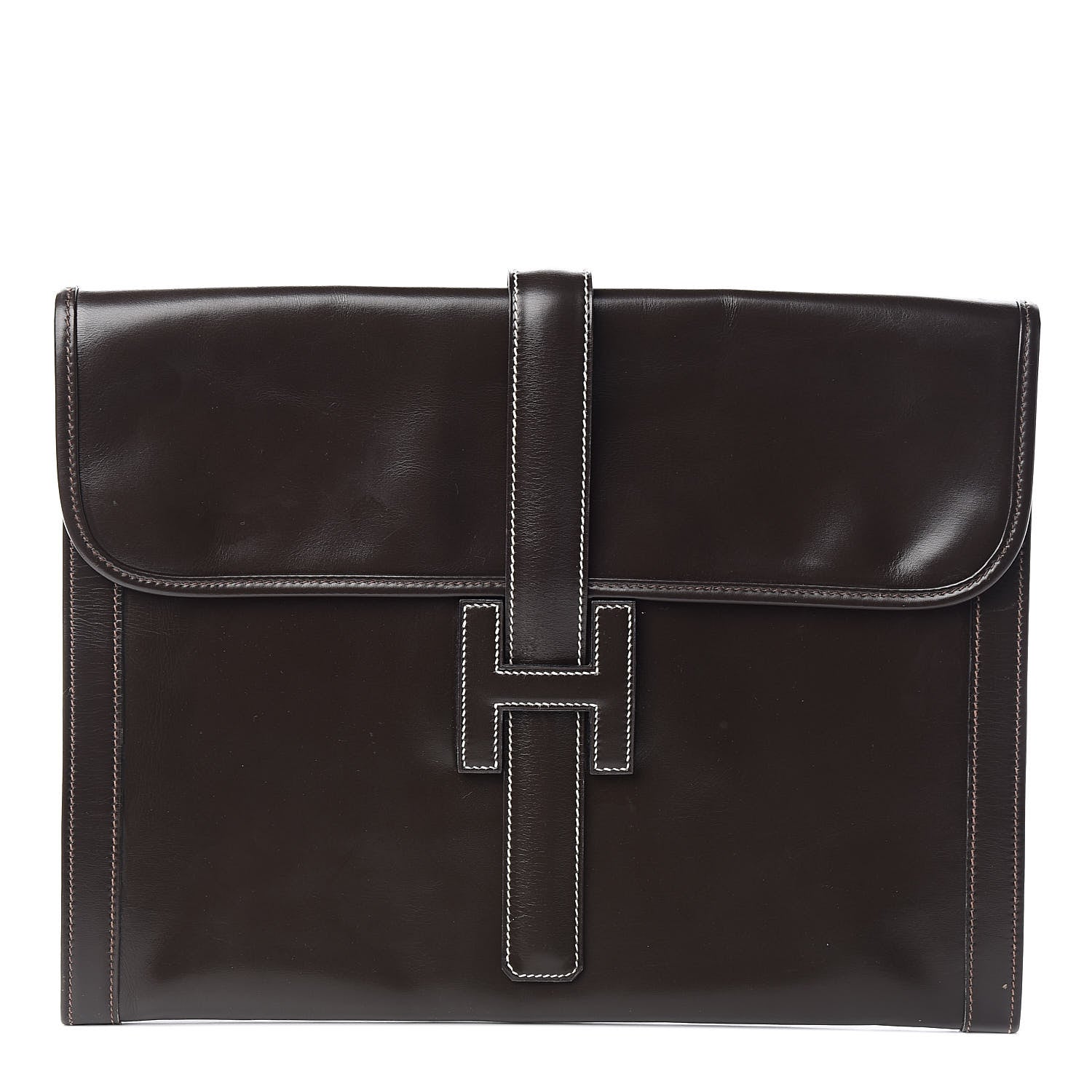 Hermes Box Jige GM Clutch Chocolate 1 of 12